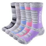 Yuedge Womens Hiking Socks Cotton Performance Cushioned Crew Work Boot Athletic Socks For Womens Size 9-12