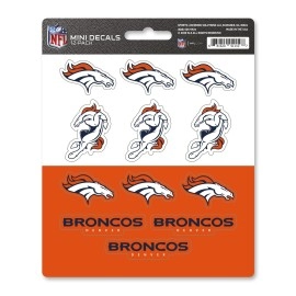 Fanmats 61119 Denver Broncos 12 Count Mini Decal Sticker Pack