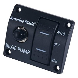 Amarine Made 12V 1100Gph Automatic Submersible Boat Bilge Water Pump And Auto/Off/Man Led Rocker Bilge Pump Switch Panel & Circuit Breaker (1100Gph Auto Pump & Control Switch Panel)