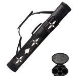 Gse Games Sports Expert 2X2 Deluxe Hard Billiard Pool Cue Stick Carrying Case (Several Colors Available) (Oval - Blackwhite Star)