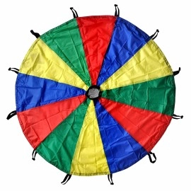 Gsi Kids Play Parachute Rainbow Parachute Toy Tent Game For Children Gymnastics Cooperative Play And Outdoor Playground Activities (12 Feet)