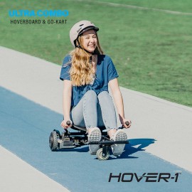 Hover-1 Ultra Electric Hoverboard & Go-Kart Combo | 7MPH Top Speed, 4HR Full Charge, Hand-Operated Rear Wheel Control, Adjustable Frame, Easy Installation