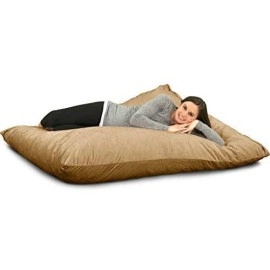 Ultimate Sack Bean Bag Chairs In Multiple Sizes And Colors: Giant Foam-Filled Furniture - Machine Washable Covers, Double Stitched Seams, Durable Inner Liner (Floor Pillow, Camel Suede)