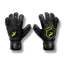 Storelli Gladiator Pro 2.0 Goalkeeper Gloves | Professional Soccer Goalie Gloves With Finger Spines | Superior Finger And Hand Protection | Black | Size 9