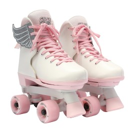 Circle Society Classic Adjustable Indoor and Outdoor Childrens Roller Skates - Classic Pink Vanilla, 3-7 US