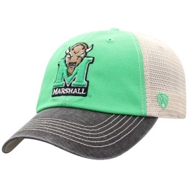 Top Of The World Marshall Thundering Herd Men'S Relaxed Fit Adjustable Mesh Offroad Hat Team Color Icon, Adjustable