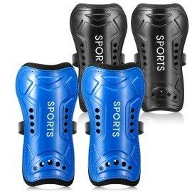 Shin Guards Soccer Youth, 2 Pair Lightweight And Breathable Soccer Shin Guards For 3-10 Years Old Boys Girls Kids Reduce Shocks And Injuries