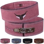 Mytra Fusion Leather Weight Lifting Power Lifting Back Support Belt Weight Lifting Belt Men Weight Lifting Belt Women Weightlifting Belt (Small, Pink)