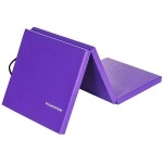Balancefrom Three Fold Folding Exercise Mat With Carrying Handles For Mma, Gymnastics And Home Gym Protective Flooring, 2-Inch Thick, Purple