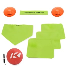 Rukket Kickball Set With Bases Rubber Throw Down Plates And Kick Ball Perfect For Kids And Adults Playground And Backyard Game Air Pump And Foul Line Cones