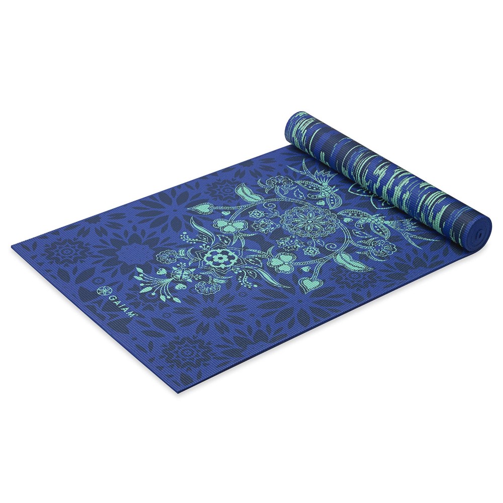 Gaiam Yoga Mat Premium Print Reversible Extra Thick Non Slip Exercise & Fitness Mat For All Types Of Yoga, Pilates & Floor Workouts, Divine Impressionist, 68