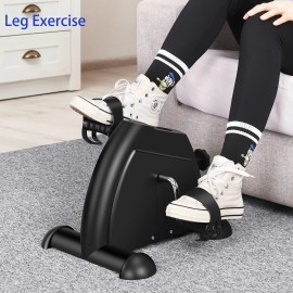 Pedal Exerciser Mini Exercise Bike Foot Peddler for Leg and Arm Recovery Exercise with Monitor