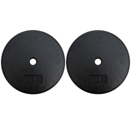 A2Zcare Standard Cast Iron Weight Plates 1-Inch Center-Hole For Dumbbells, Standard Barbell 10, 15, 20, 25 Lbs (10 Lbs - Pair)