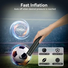 Ball Pump for Sports Balls, Morpilot Electric Basketball Pump Portable Air Pump for Balls Football, Soccer, Volleyball, Rugby, Swimming Ring, 4 Ball Modes, Auto Off, Fast Inflation with Needles