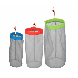 Stuff Sack Set Of 3 Lightweight Nylon Mesh Drawstring Storage Bag For Travelling Hiking