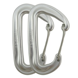 Outmate 12Kn Heavy-Duty Carabiner Clips - Durable, Lightweight Aluminum Alloy Carabiners For Hiking, Camping, Keychains, Dog Leashes, Hammocks & More(Wire Gate,2 Silver)