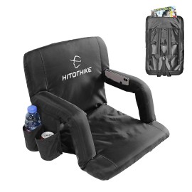 HITORHIKE Stadium Seat for Bleachers or Benches Portable Reclining Stadium Seat Chair with Padded Cushion Chair Back and Armrest Support