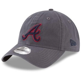 New Era Men Replica Core Classic Twill 9Twenty Adjustable Hat Cap (Atlanta Braves (Graphite))