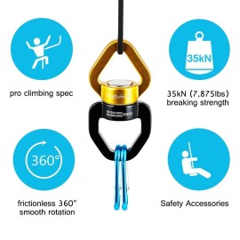 Swing Swivel, 35KN Safety Rotational Device, Digtichnny Swing Spinner for Web Tree Swing, Aerial Dance, Children's Swing, Hanging Hammock