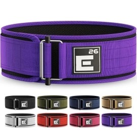 Self-Locking Weight Lifting Belt Premium Weightlifting Belt For Serious Functional Fitness, Weight Lifting, And Olympic Lifting Athletes (Medium, Purple)