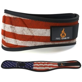 Fire Team Fit Weightlifting Belt, Weight Belt, Weight Lifting Belt For Men And Women, 6 Inch, Back Support For Lifting, Squat And Deadlifting Workout Belt (Star Bar, 30 - 34 Around Navel, Small)