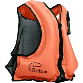 Rrtizan Swim Vest For Adults, Buoyancy Aid Swim Jackets - Portable Inflatable Snorkel Vest For Swimming, Snorkeling, Kayaking, Paddle Boating And Other Low Impact Water Sports Safety(Orange, S-M)