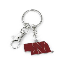 NCAA Nebraska Cornhuskers Heavyweight Home State Design Keychain