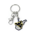 NCAA West Virginia Mountaineers Heavyweight Home State Design Keychain