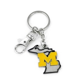 Aminco Ncaa Michigan Wolverines Heavyweight Home State Design Keychain 5