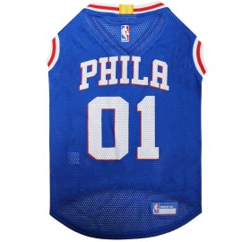 Nba Philadelphia 76Ers Dog Jersey, Large - Tank Top Basketball Pet Jersey