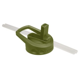 Fifty-Fifty Straw Cap Lid For Wide Mouth Bottles, Olive Green