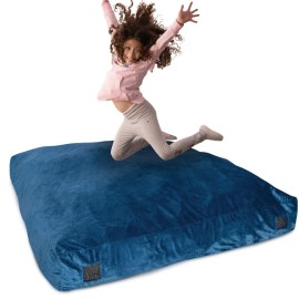 Milliard Crash Pad Sensory Pad With Foam Blocks For Kids And Adults With Washable Cover (5 Feet X 5 Feet) (Blue)