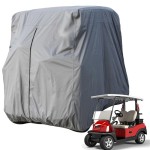 Lmeison Golf Cart Cover Club Car Covers 2 Passenger Waterproof Golf Cart Storage Accessories Fits Ez Go And Yamaha, Dustproof And Windproof, Grey
