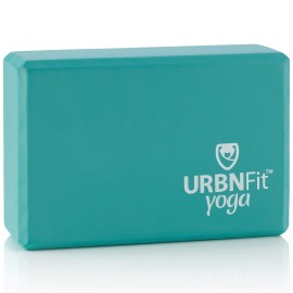 Urbnfit Yoga Block - 1Pc - Moisture Resistant High Density Eva Foam Block - Improve Balance And Flexibility Perfect For Home Or Gym - Free Pdf Workout Guide (Teal)