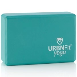 Urbnfit Yoga Block - 1Pc - Moisture Resistant High Density Eva Foam Block - Improve Balance And Flexibility Perfect For Home Or Gym - Free Pdf Workout Guide (Teal)