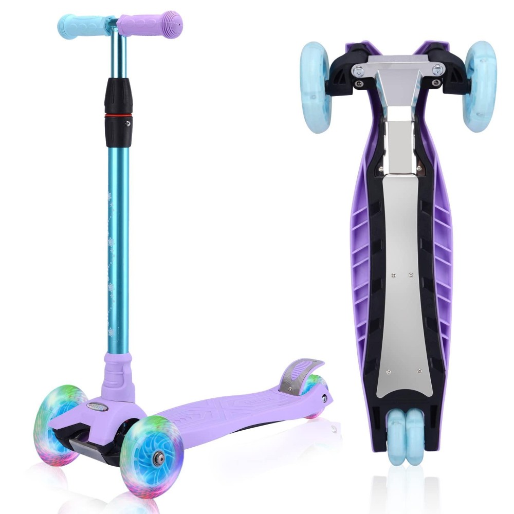 Kick Scooter Kids Scooter 3 Wheel Scooter, 4 Height Adjustable Pu Wheels Extra Wide Deck Best Gifts for Kids, Boys Girls