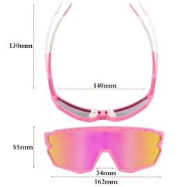 GIEADUN Sports Sunglasses Cycling Glasses Polarized Cycling, Baseball,Fishing, Ski Running,Golf (Pink)