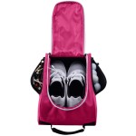 Athletico Golf Shoe Bag - Zippered Shoe Carrier Bags With Ventilation & Outside Pocket for Socks, Tees, etc. (Pink)