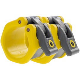 Lock-Jaw Hex 50Mm 2 Olympic Barbell Collar - Quick Release Barbell Clamp (Yellow)