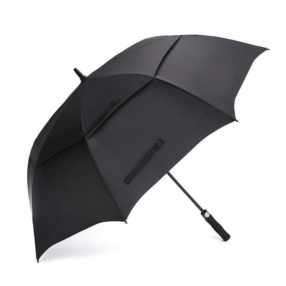 Prospo Golf Umbrella 68 Inch Large Auto-Open Windproof Oversized Stick Vented Umbrellas Black