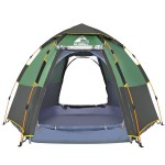 Hewolf Waterproof Instant Camping Tent - 2/3/4 Person Easy Quick Setup Dome Family Tents For Camping,Double Layer Flysheet Can Be Used As Pop Up Sun Shade (Green Ten Instant)