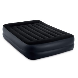 Intex Dura-Beam Series Pillow Rest Raised Airbed W/ Built-In Pillow & Internal Electric Pump, Bed Height 16.5