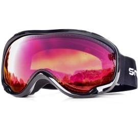 Hubo Sports Otg Skiing Snow Goggles With Uv Protection, Ski Goggles Of Dual Lens With Anti Fog For Men, Women (Bbrose)