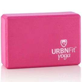 Urbnfit Yoga Block - Moisture Resistant High Density Eva Foam Block - Improve Balance And Flexibility Perfect For Home Or Gym - Free Pdf Workout Guide (1 Pc, Pink)