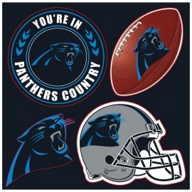 NFL Carolina Panthers 4 Piece Magnet Set, Team Colors, one Size