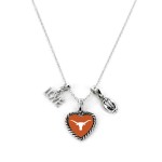 Aminco NCAA Texas Longhorns Charmed Sport Love Pendant Necklace