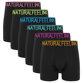 Natural Feelings Mens Underwear Boxer Briefs Men Pack Of 5 Soft Cotton Open Fly Underwear