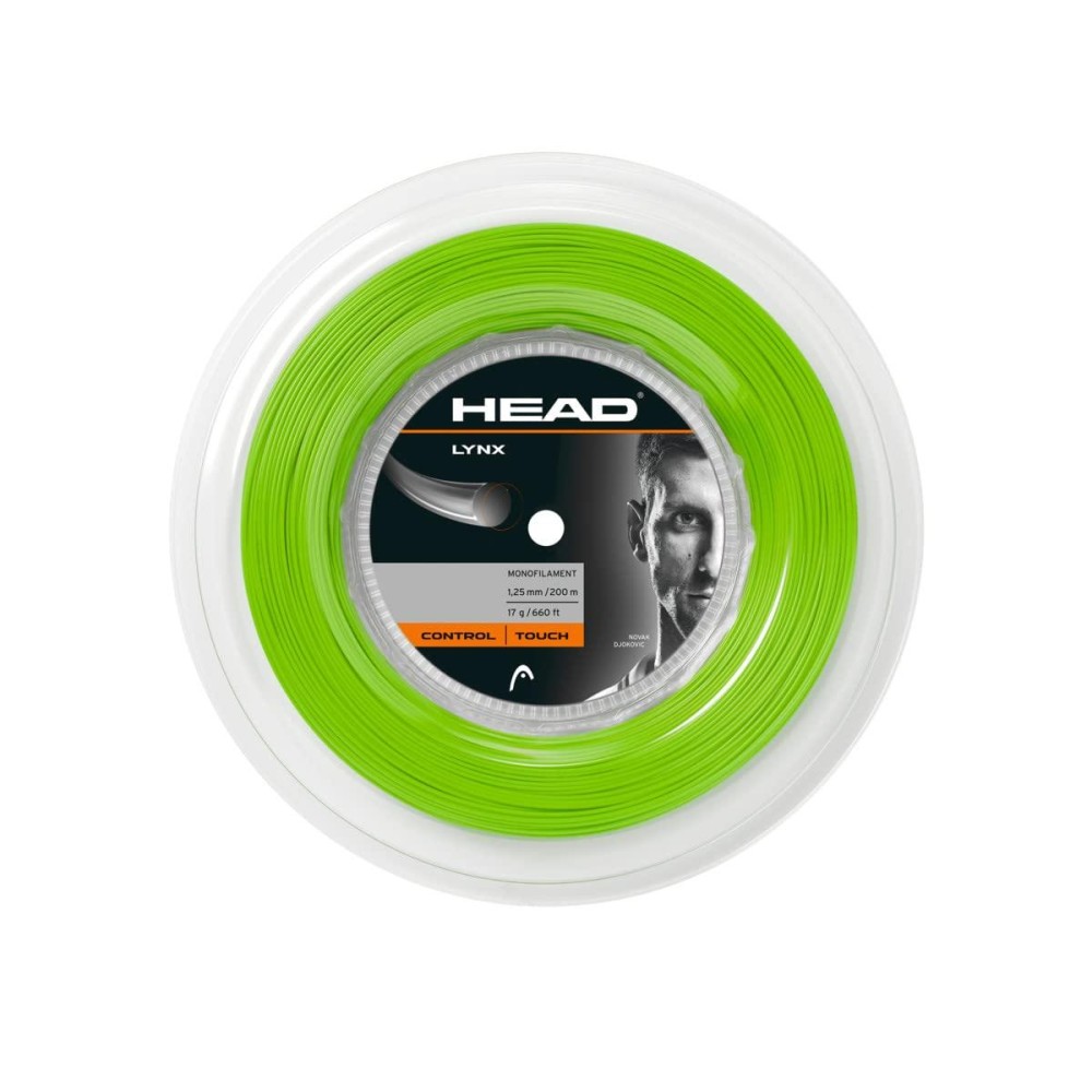 Head Lynx Tennis Racket String 660 Reel - 17 Gauge Monofilament Racquet String, Green