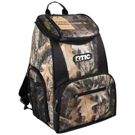 Rtic Lightweight Backpack Cooler, Kanati Camo, 15 Can, Portable Insulated Bag, For Men & Women, Great For Day Trips, Picnics, Camping, Hiking, Beach, Or Park