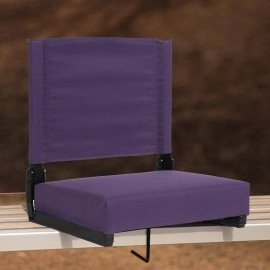 Flash Furniture Grandstand Comfort Seats by Flash - Dark Purple Stadium Chair - 500 lb. Rated Folding Chair - Carry Handle - Ultra-Padded Seat